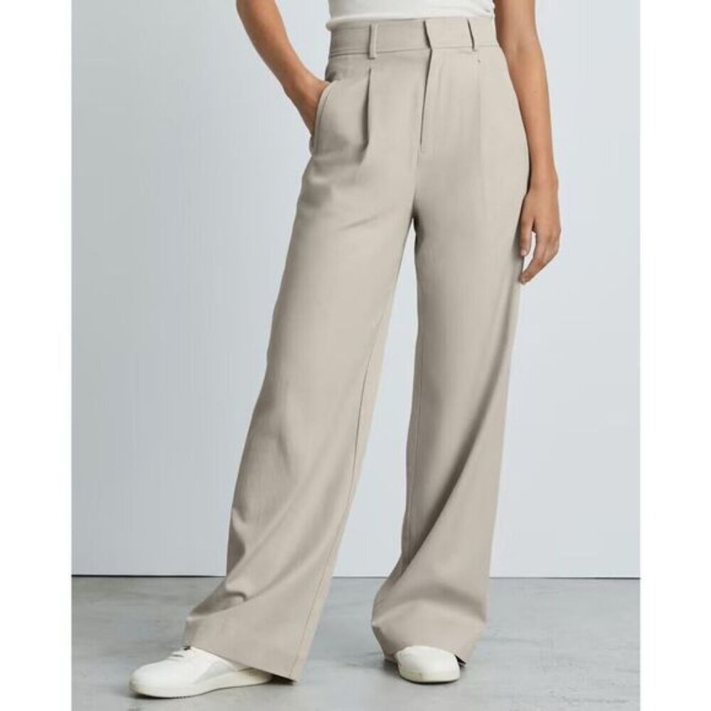Everlane The Way-High Drape Pant Wide Leg Sandstone Size 0 NWT